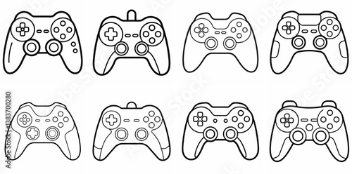 Gaming Controller Outline Coloring Book Page Line Art Drawing