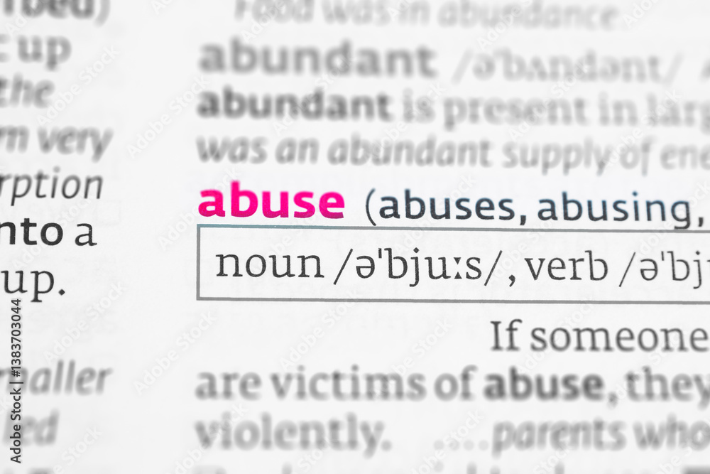 Definition of “abuse”. Explains misuse, maltreatment, harm, verbal/physical, dictionary meaning, negative behavior.