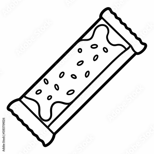 Granola Bar Outline Coloring Book Page Line Art