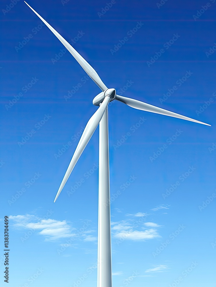 Wind turbine against a clear blue sky Wind turbine against a clear blue sky