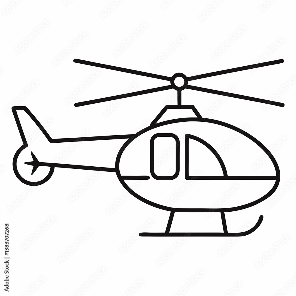 Helicopter Outline Coloring Book Page Line Art Helicopter Outline Coloring Book Page Line Art