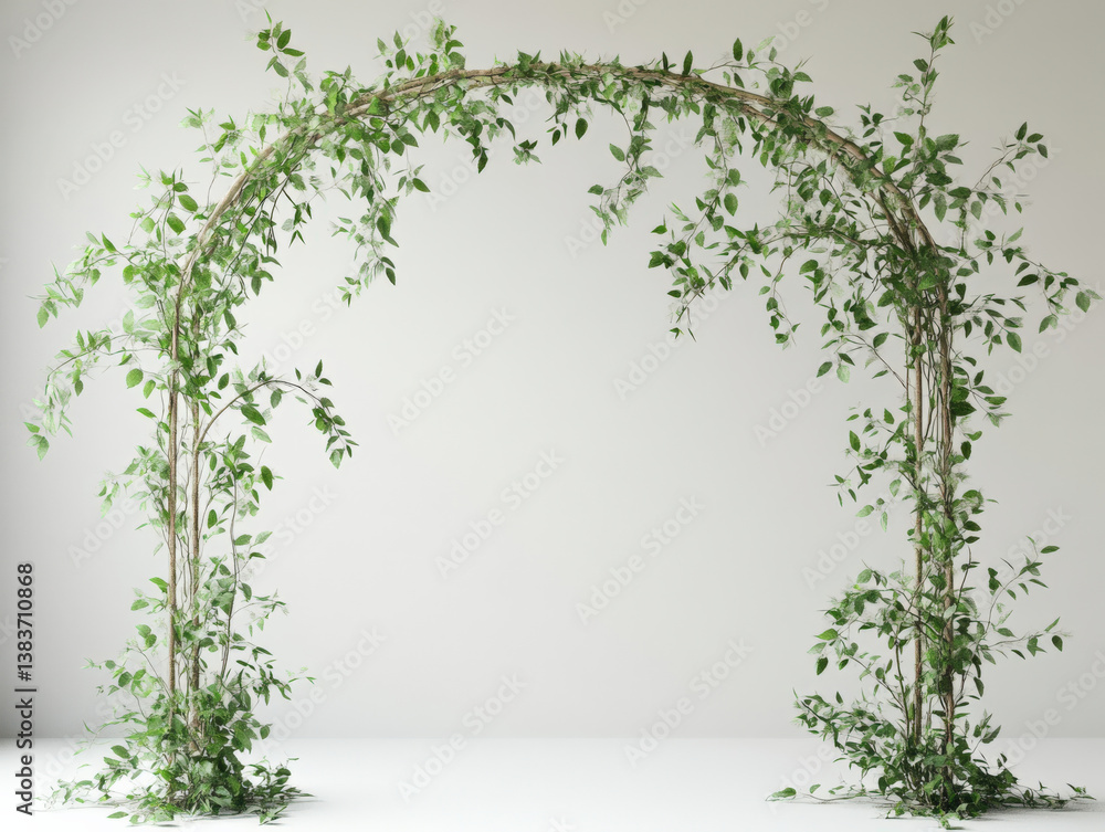 Obraz premium minimalist wedding arch adorned with simple greenery