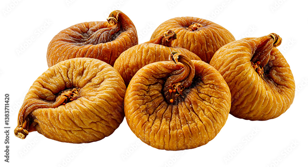 A close up shot of a pile of dried figs with a textured surface and a black background in soft lighting A close up shot of a pile of dried figs with a textured surface and a black background in soft lighting