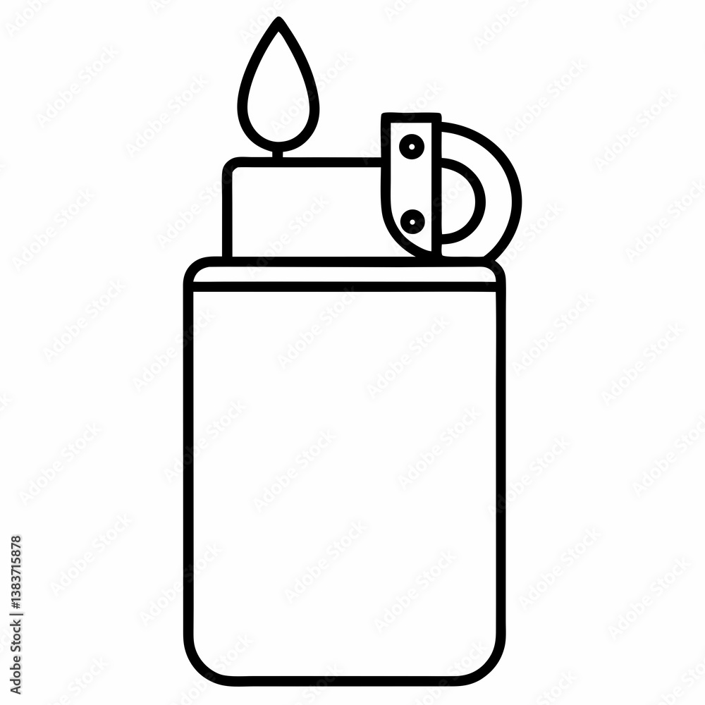 Lighter Outline Coloring Book Page Line Art Drawing Lighter Outline Coloring Book Page Line Art Drawing