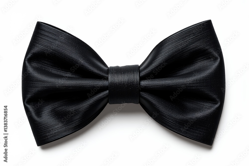Elegant Black Bow Tie Isolated on White Background Formal Wear Accessory Elegant Black Bow Tie Isolated on White Background Formal Wear Accessory