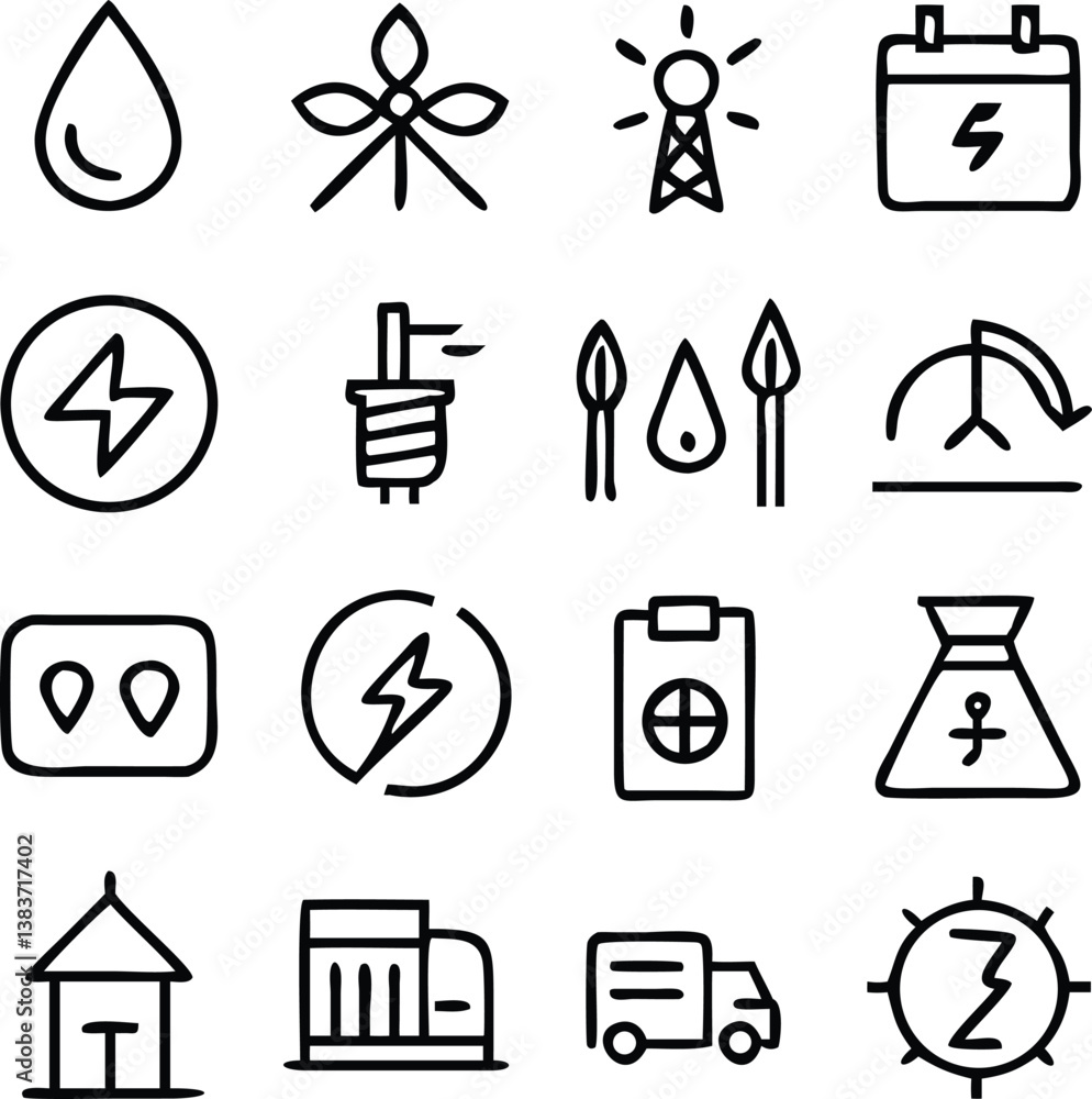 Energy Icons Vector Art Energy Icons Vector Art