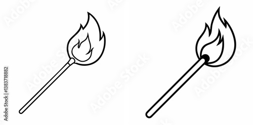 Match Outline Coloring Book Page Line Art Drawing Set