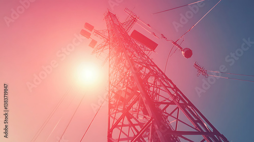 Telecommunication tower and power transmission network