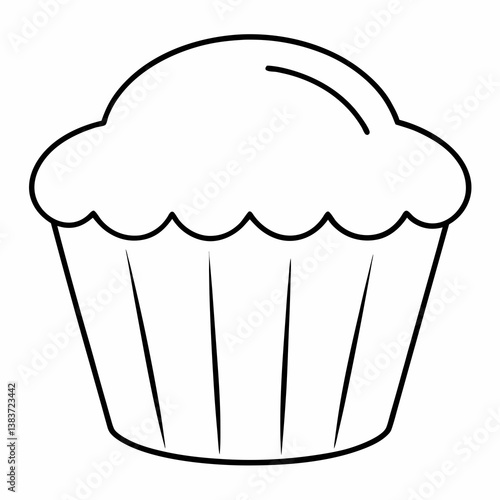 Muffin Tin Outline Vector – Line Art Drawing for Coloring Book Page on White Background