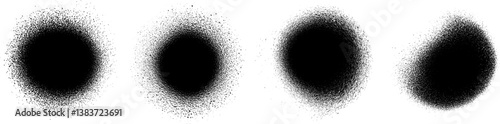 Close-up of a black spray, vector texture, graffiti, paint spot, isolated on transparent background