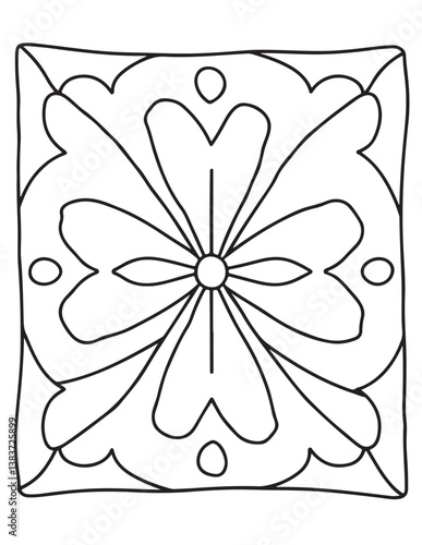 Simple mandala coloring pages, hand drawn vector illustration, bold & easy, coloring page, coloring book, line art, black and white, illustration, vector illustration, bold & easy coloring page