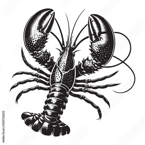 Seafood lobster vector silhouette