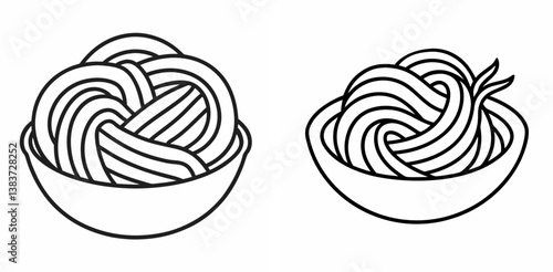 Pasta Outline Vector – Line Art Drawing for Coloring Book Page on White Background

