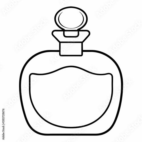 Perfume Outline Vector – Line Art Drawing for Coloring Book Page on White Background

