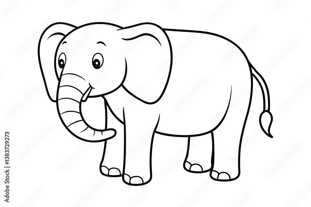 elephant cartoon isolated on white elephant cartoon isolated on white