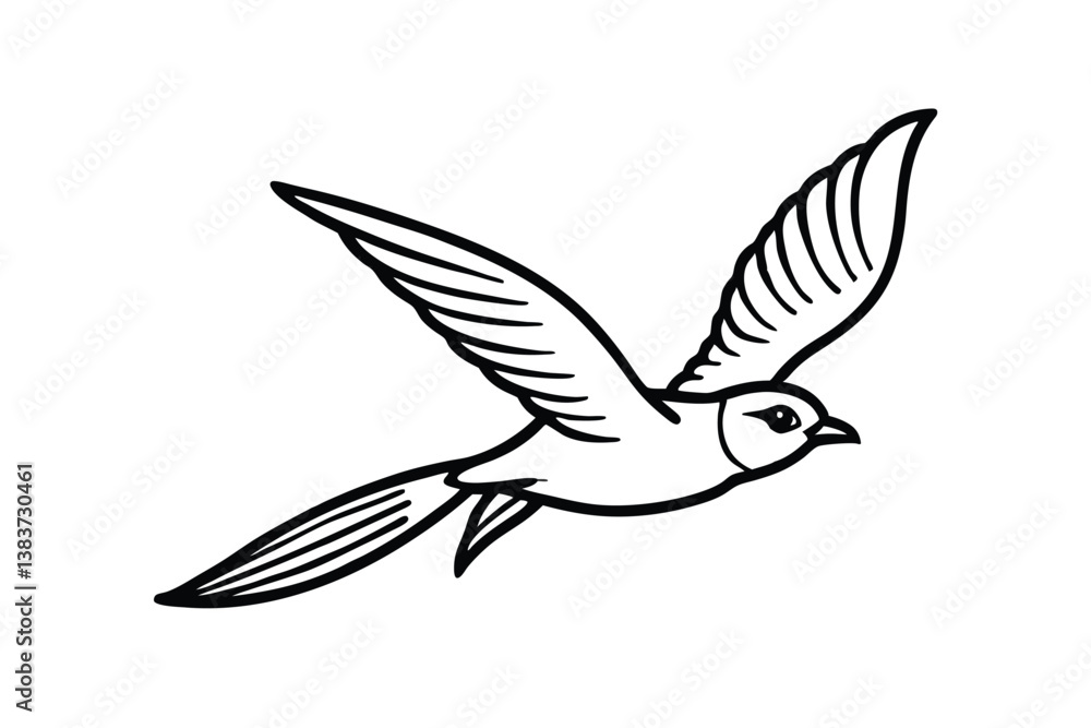 Fototapeta premium vector illustration of a flying bird