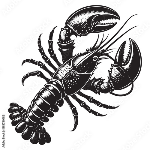 Seafood lobster vector silhouette