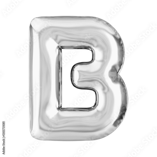 silver balloon letter B