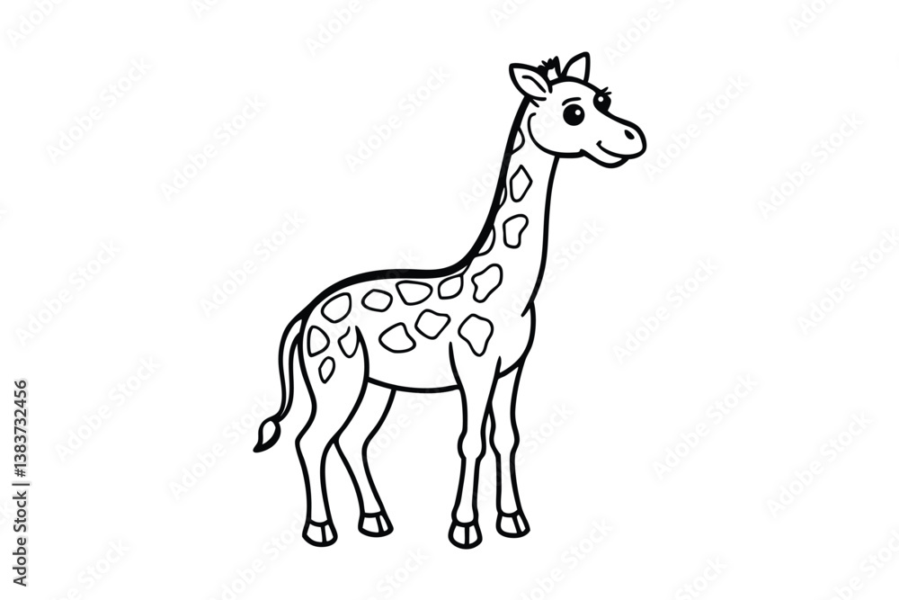Naklejka premium giraffe isolated on white background