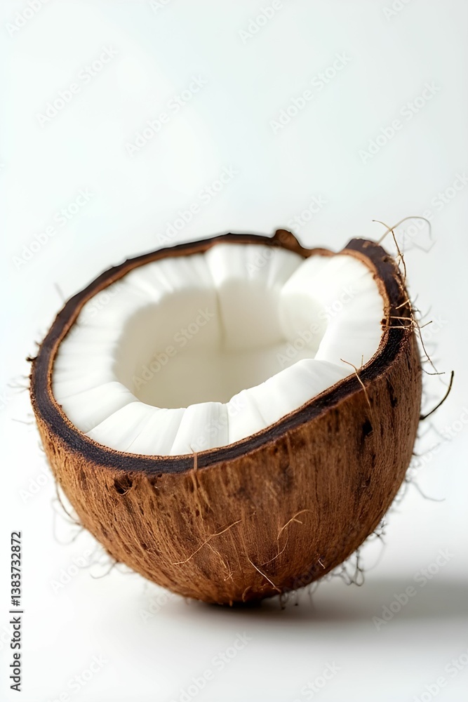 Fresh coconuts on a white background. Create a natural and organic aesthetic, making it perfect for food, health, and tropical-themed projects. Food ingredient background Fresh coconuts on a white background. Create a natural and organic aesthetic, making it perfect for food, health, and tropical-themed projects. Food ingredient background