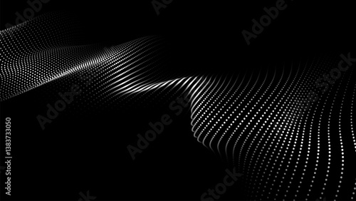 Vector futuristic wave on a blue background. Digital technologies. Big data.