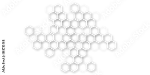 An Elegant and Abstract Visualization of Technological Innovation Through a Honeycomb-Inspired Geometric Pattern of Hexagons Representing Molecular Networks in a Clean, Minimalist Style