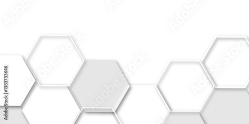 An Elegant and Abstract Visualization of Technological Innovation Through a Honeycomb-Inspired Geometric Pattern of Hexagons Representing Molecular Networks in a Clean, Minimalist Style