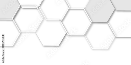 An Elegant and Abstract Visualization of Technological Innovation Through a Honeycomb-Inspired Geometric Pattern of Hexagons Representing Molecular Networks in a Clean, Minimalist Style