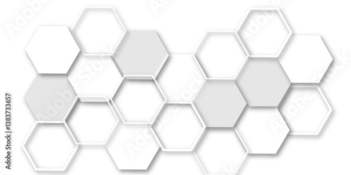 An Elegant and Abstract Visualization of Technological Innovation Through a Honeycomb-Inspired Geometric Pattern of Hexagons Representing Molecular Networks in a Clean, Minimalist Style