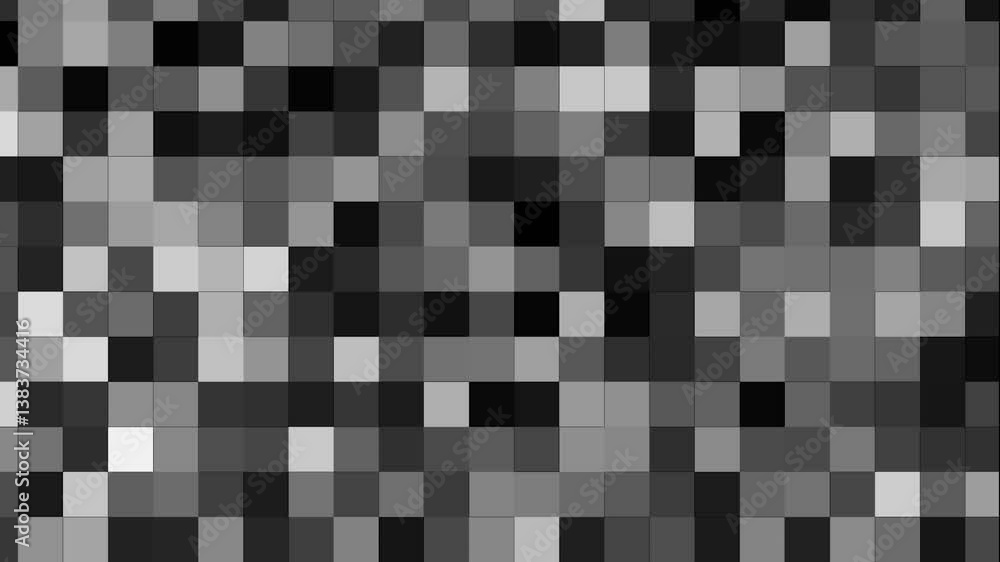 Pixelated digital screen texture with a monochromatic random changing pattern. 3d rendering Pixelated digital screen texture with a monochromatic random changing pattern. 3d rendering