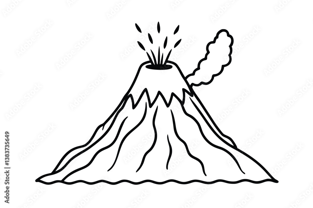 volcano eruption with hot lava volcano eruption with hot lava