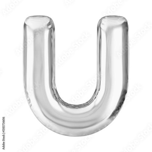 silver balloon letter U