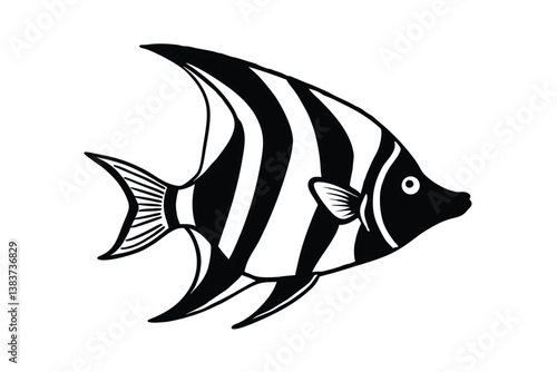 vector illustration of a angelfish