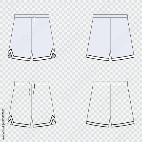 Basketball jersey pant mockup vector art Isolated on transparent background
