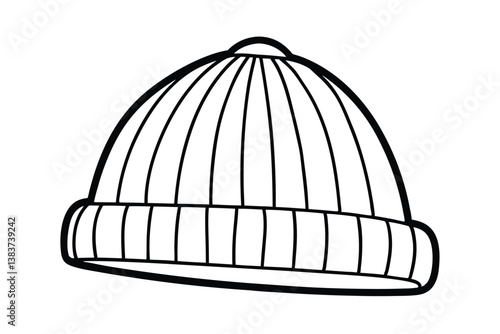 classic ribbed beanie on a white background