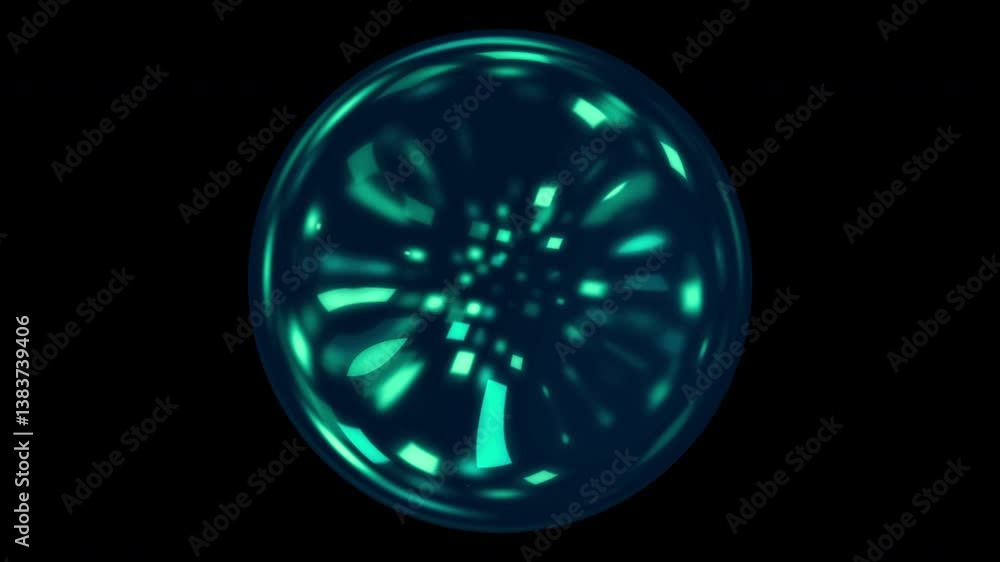 Motion graphic: glowing ball rotating sphere background Motion graphic: glowing ball rotating sphere background