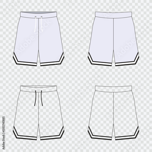 Basketball jersey pant mockup vector art Isolated on transparent background
