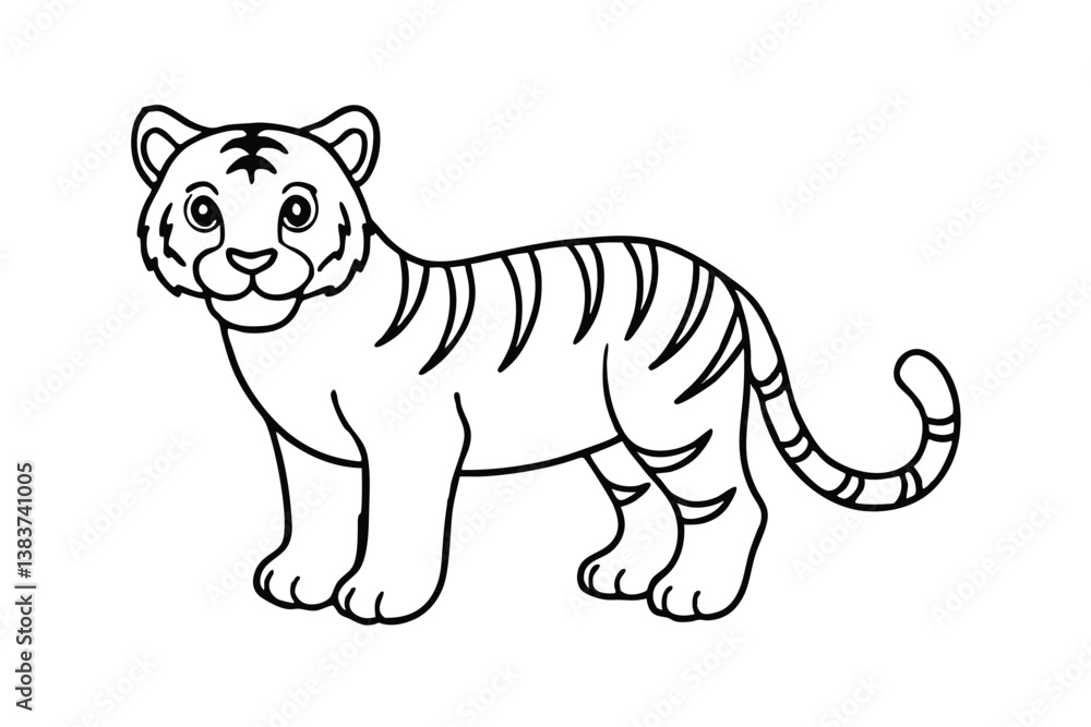 Fototapeta premium vector illustration of cartoon tiger