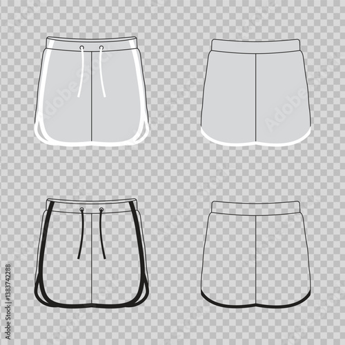 Basketball jersey pant mockup vector art Isolated on transparent background
