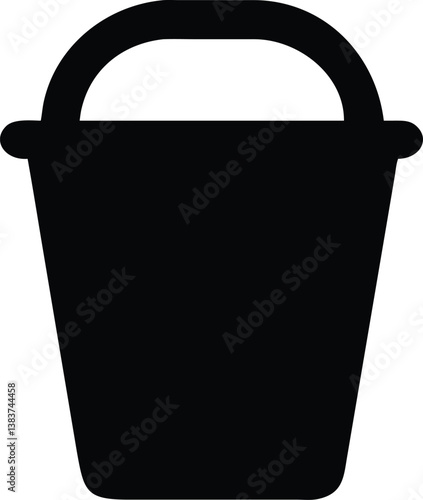 metal bucket isolated silhouette vector