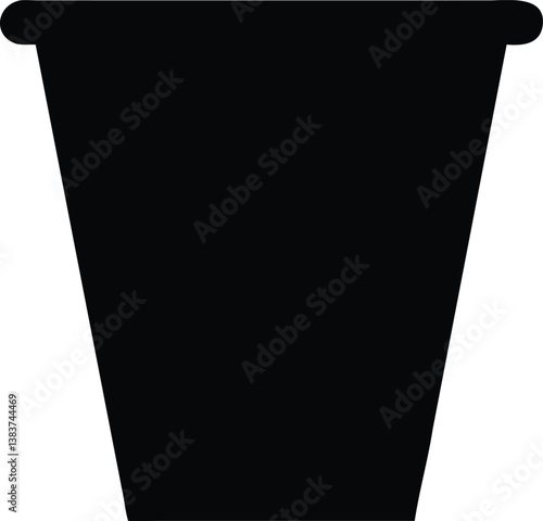metal bucket isolated silhouette vector