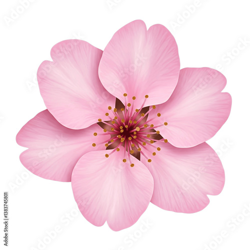 pink cherry blossom isolated on transparent background, png