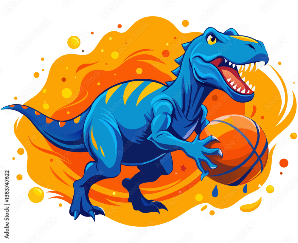 Fototapeta premium Basketball Dinosaur T-Rex Player Sports