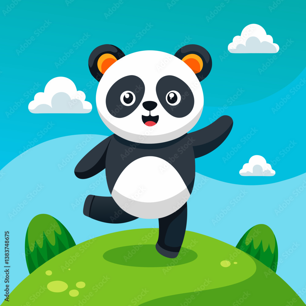 Obraz premium panda with a tree