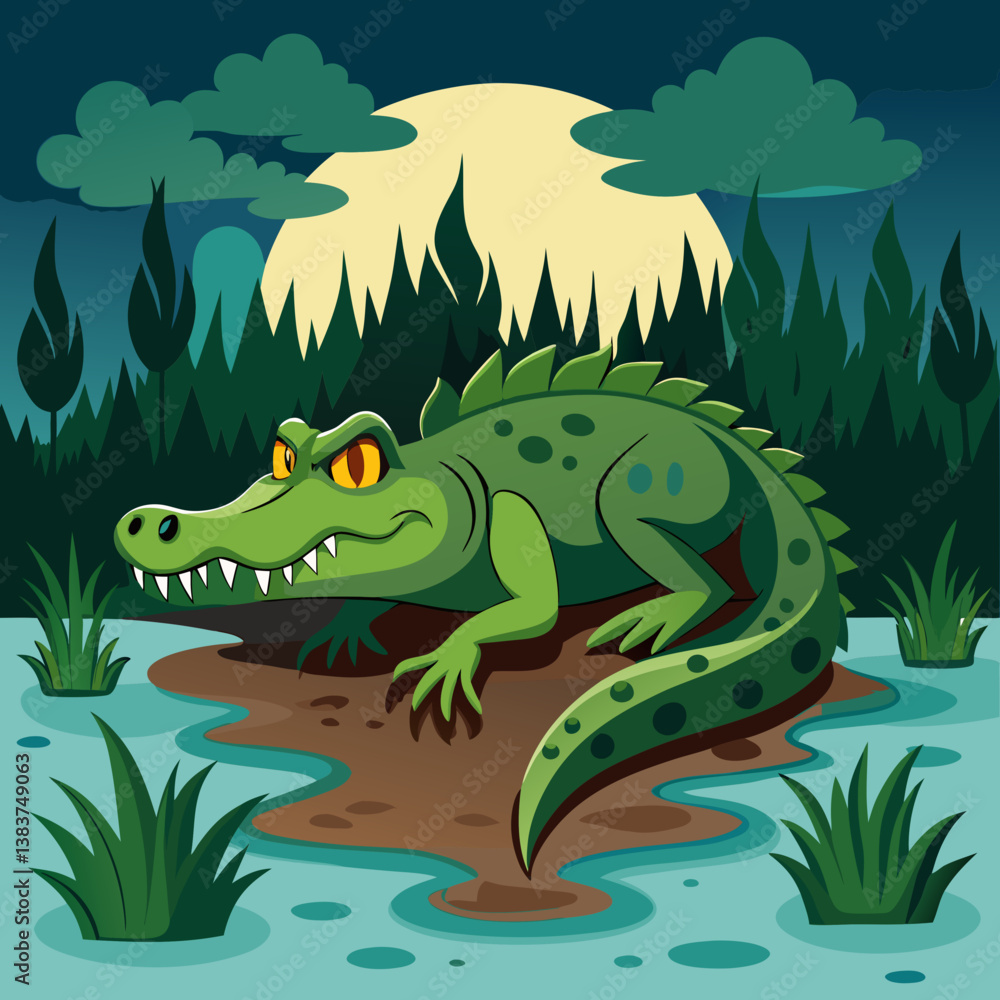 Naklejka premium green frog with a frog