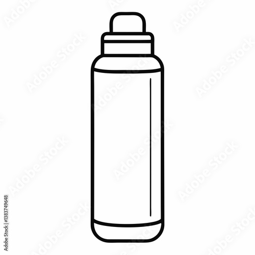 Thermos Bottle Outline Coloring Book Page Line Art
