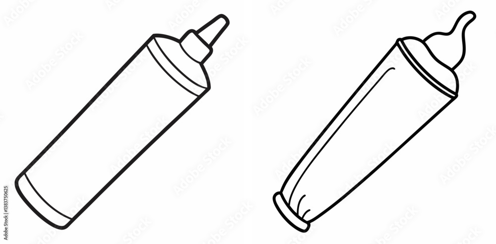 Toothpaste Outline Coloring Book Page Line Art Toothpaste Outline Coloring Book Page Line Art