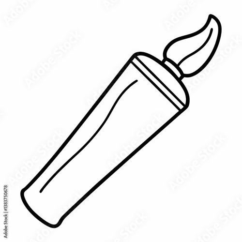 Toothpaste Outline Coloring Book Page Line Art