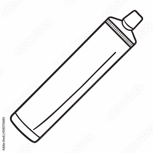 Toothpaste Outline Coloring Book Page Line Art