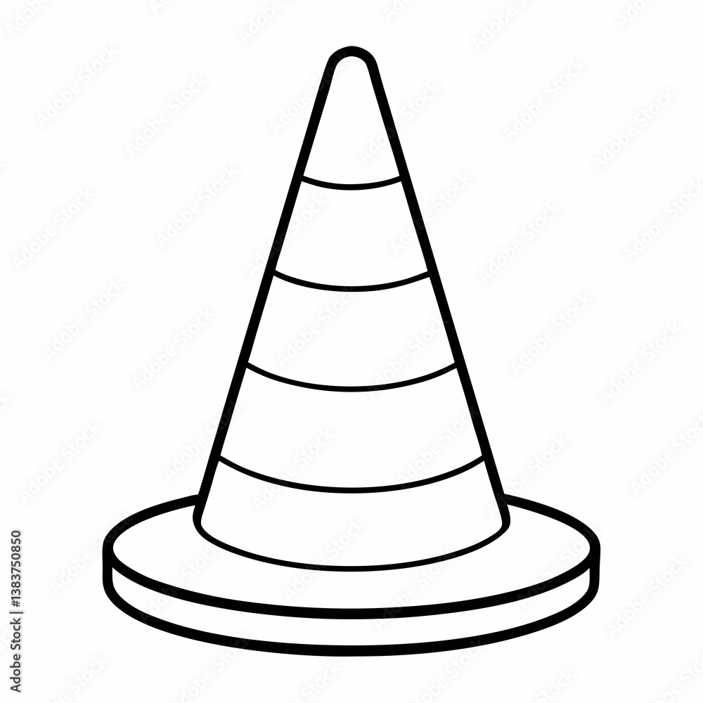 Traffic Cone Outline Coloring Book Page Line Art Traffic Cone Outline Coloring Book Page Line Art